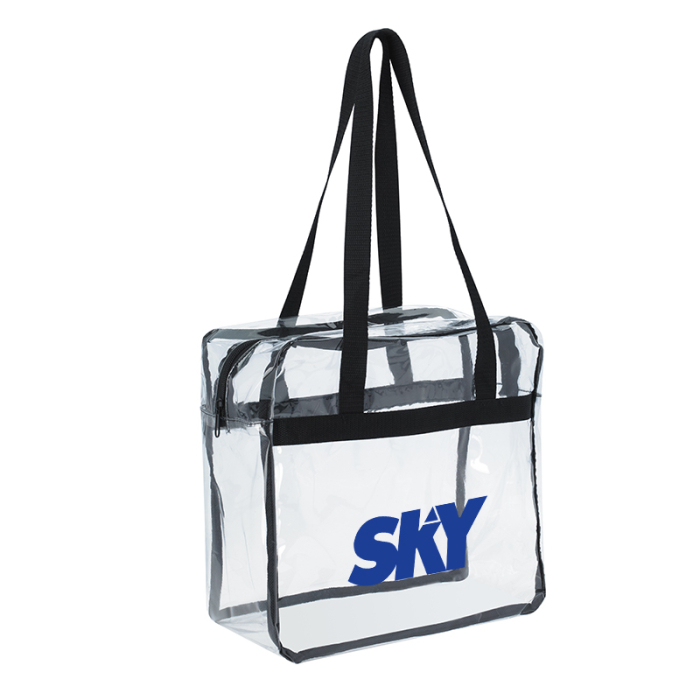 Imprinted Clear Zippered Tote Bags