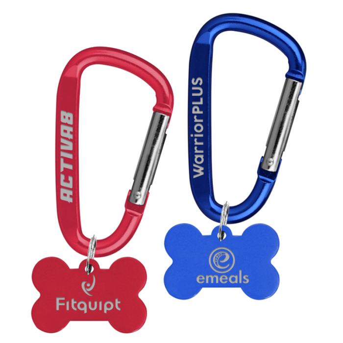 Personalized Aluminum Pet Tags with Carabiner