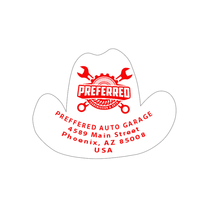 Personalized Cowboy Hat Shape Paper Hand Fans W/out Stick 