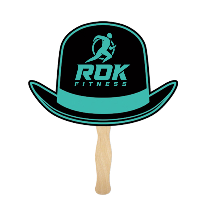 Personalized Derby Hat Shape Single Hand Fans 
