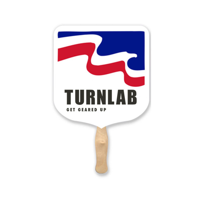 Personalized Elect Shape Single Sided Paper Hand Fans 