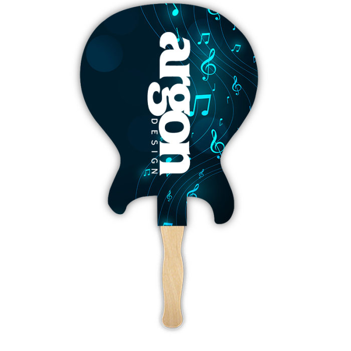 Personalized Electric Guitar Shape Single Sided Paper Hand Fans