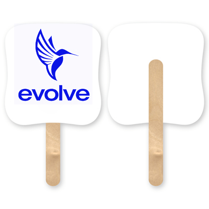 Personalized Mini Bread Shape Single Hand Fans with Wood Stick Handle