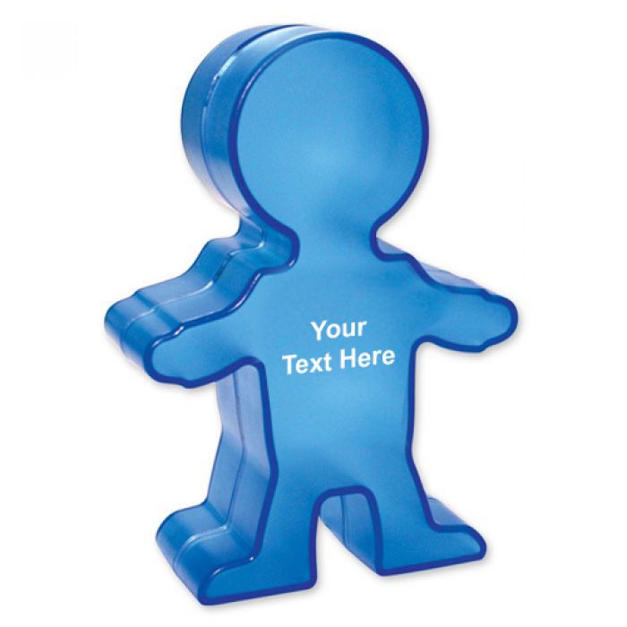 Logo Imprinted People Banks - Translucent Blue