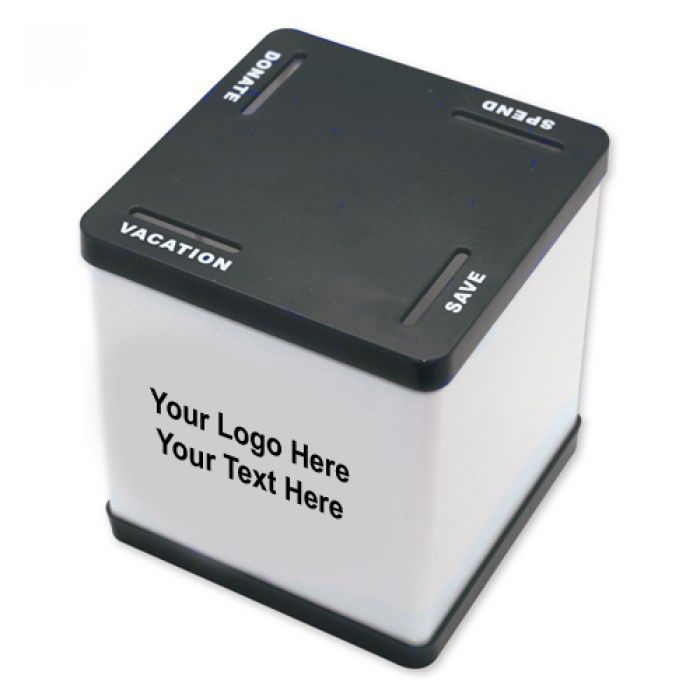 Personalized 4 Slot Savings Banks- Black