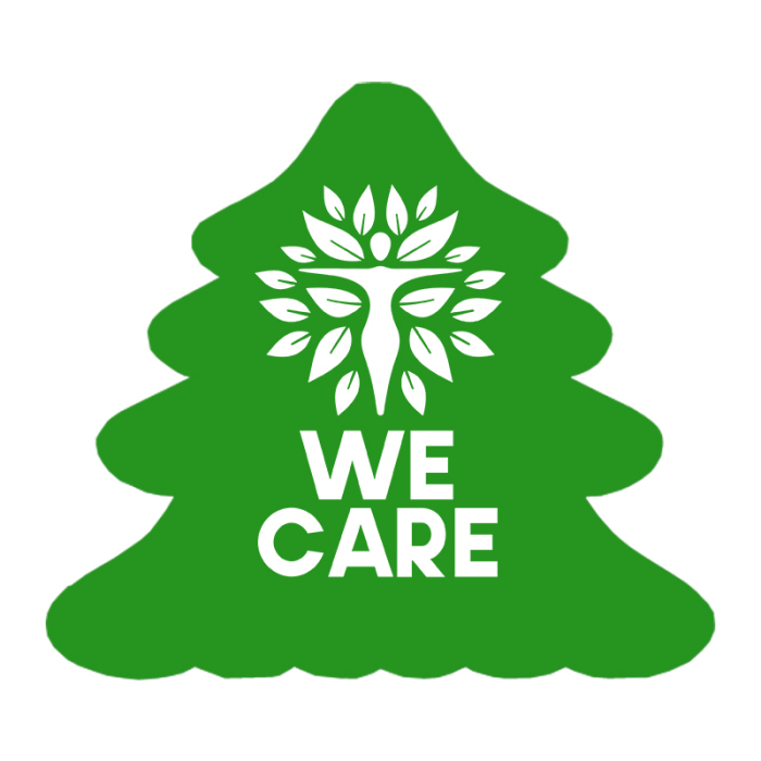 Promotional Christmas Tree Shape Paper Hand Fans without Stick 