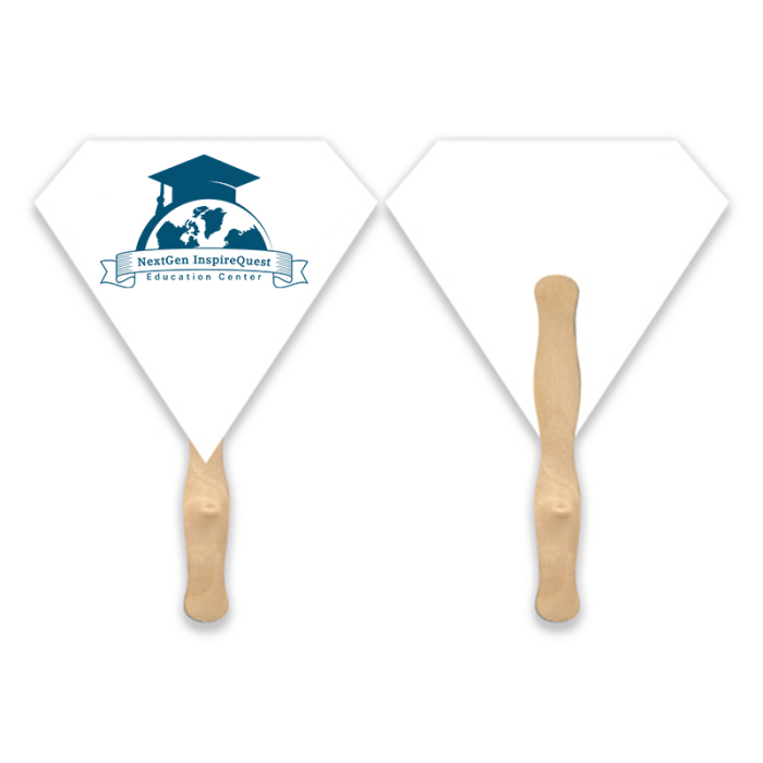 Promotional Diamond Gem Shape Single Hand Fans 