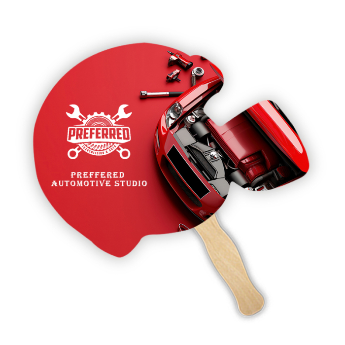 Promotional Football Helmet Shape Two Sided Single Paper Hand Fans