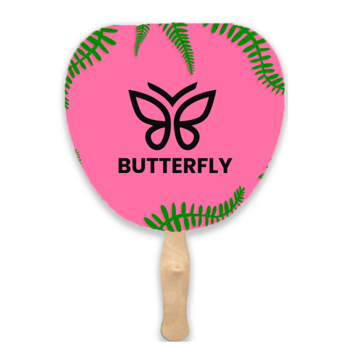 Promotional Leaf Shape Single Sided Paper Hand Fans 