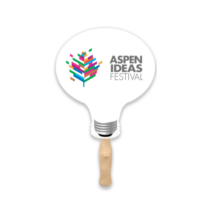 Promotional Lightbulb Shape Single Sided Paper Hand Fans