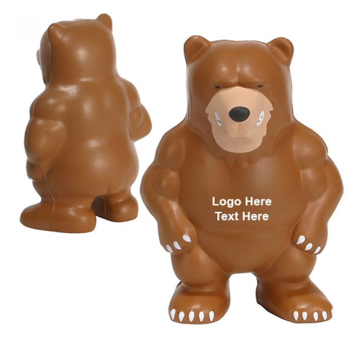 Custom Imprinted Bear Mascot Stress Relievers