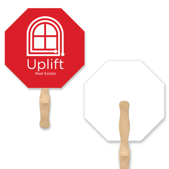Promotional Octagon Shaped Single Hand Fans