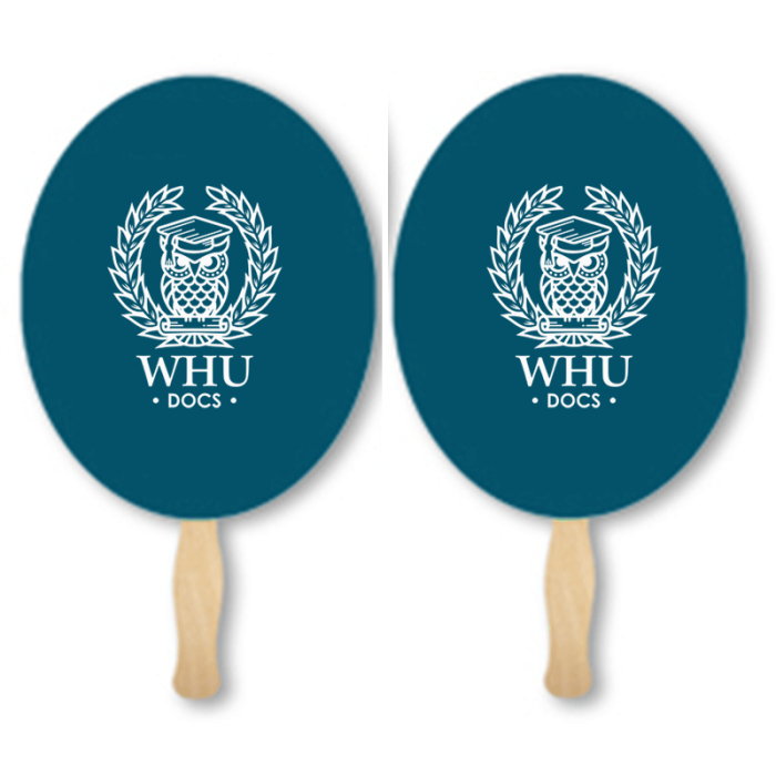 Promotional Oval Vertical Sandwich Hand Fans
