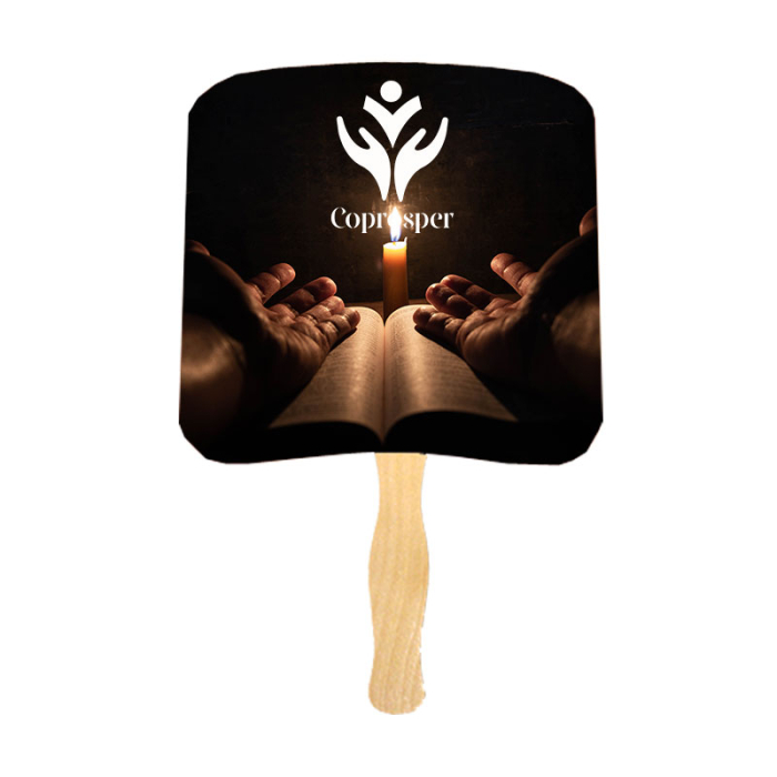 Promotional Religious Praying Hands Full Color Hand Fans