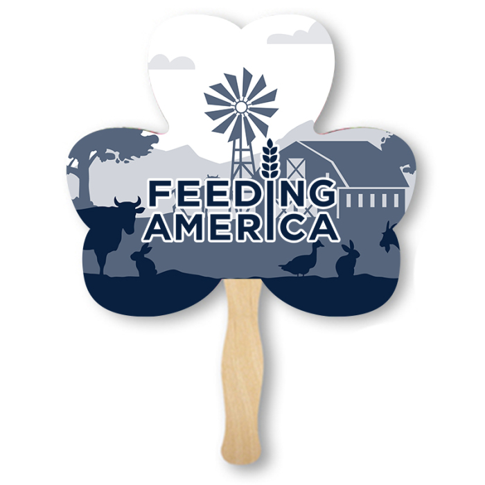 Promotional Shamrock Clover Shape Two Sided Single Paper Hand Fans
