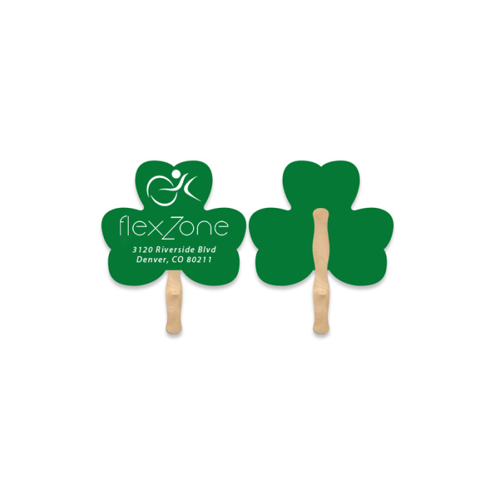 Promotional Three Leaf Clover Shape Single Hand Fans 