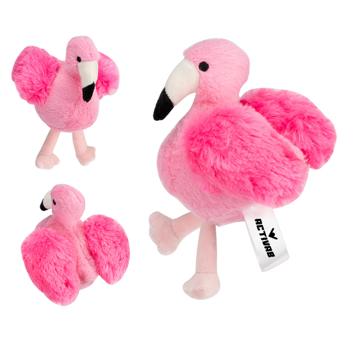 Stress Busters™ Imprinted Flamingo Plush Toys