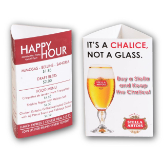 Small 3-Sided 11 pt Glossy Table Tents