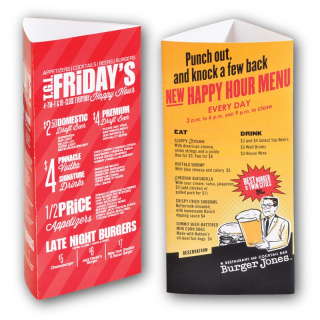 Large 3-Sided 11 pt Glossy Table Tents