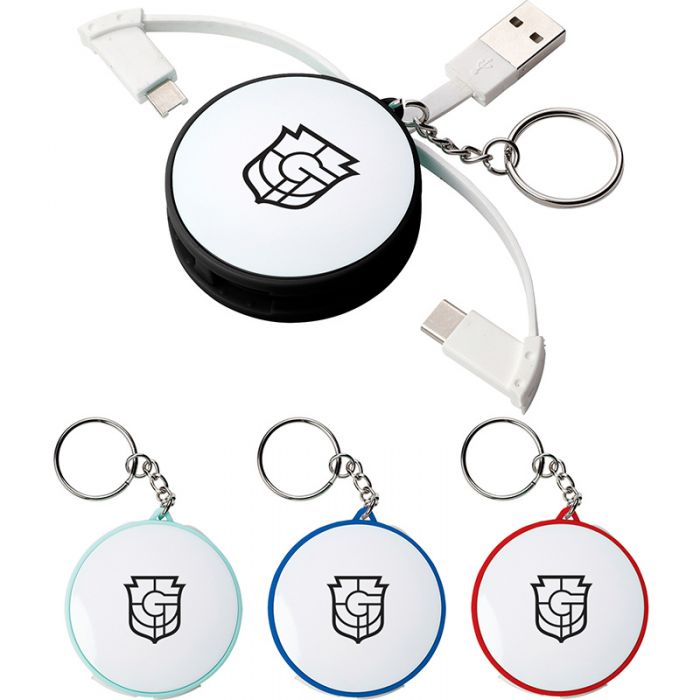 Custom Imprinted Wrap Around 3-in-1 Charging Cables