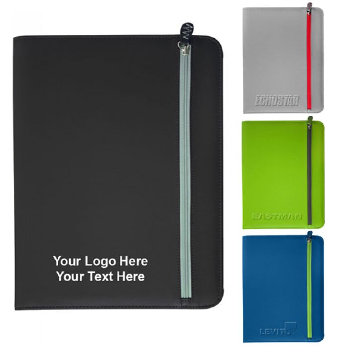 Promotional Technix Zippered Padfolio with 4 colors