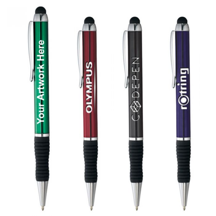 Custom Imprinted Seville Stylus Pen with 4 Colors