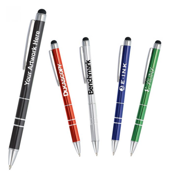 Customized Twist Action Ballpoint Stylus Pen with 5 Colors