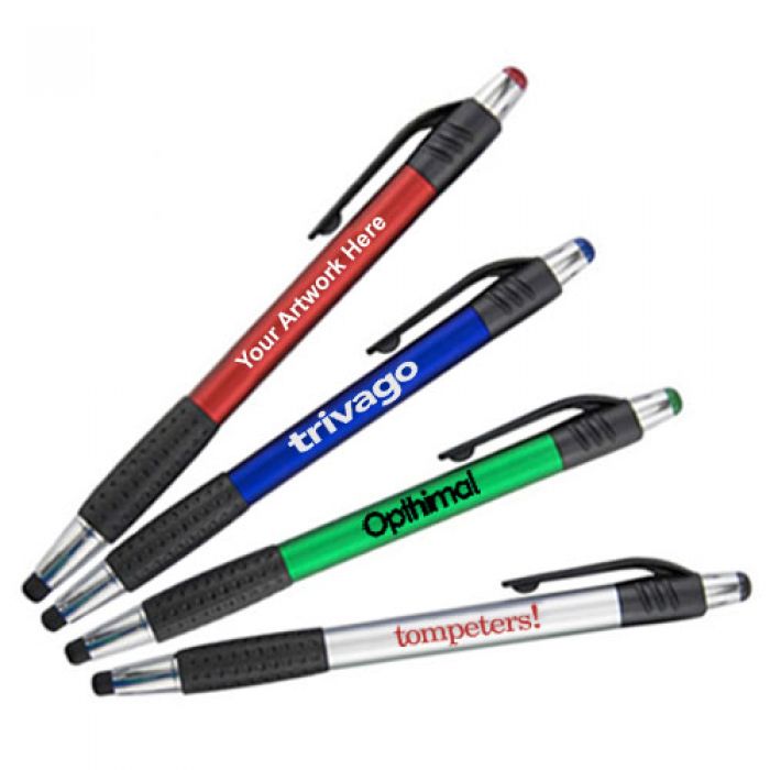Promotional Logo Stylus Click Pen with 4 Colors