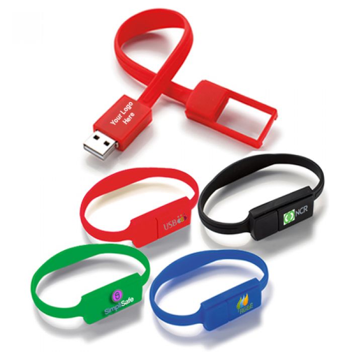 Custom 16 GB Slim Bracelet USB 2.0 Flash Drives