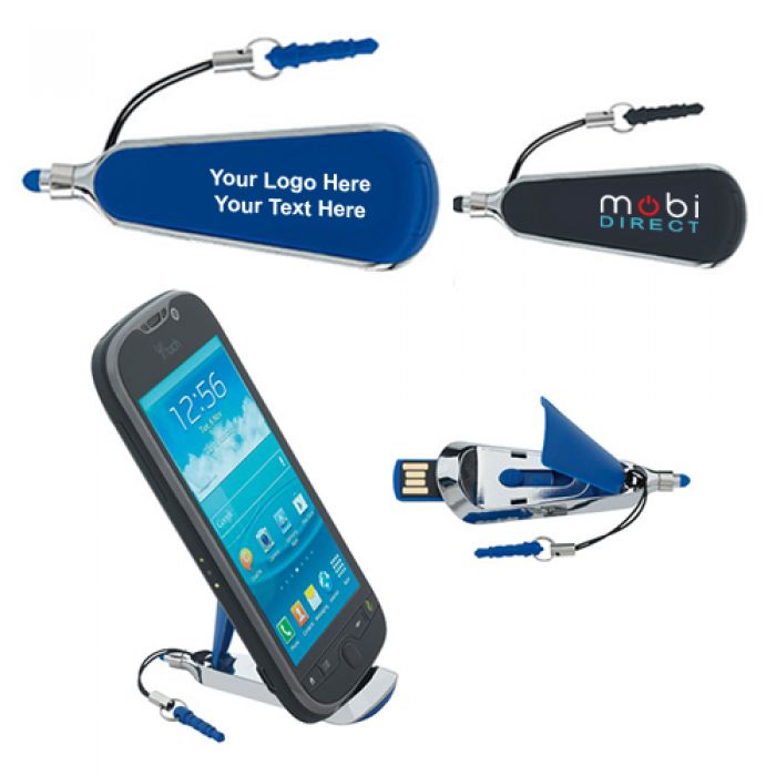 Personalized 8 GB Stylus & Phone Holder USB 2.0 Flash Drives	