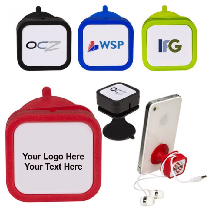 Promotional Logo Easy-Wrap Phone Stand with Cord Winder