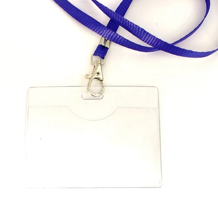 4x3 Inch Clear Vinyl Badge Holders with Lanyard