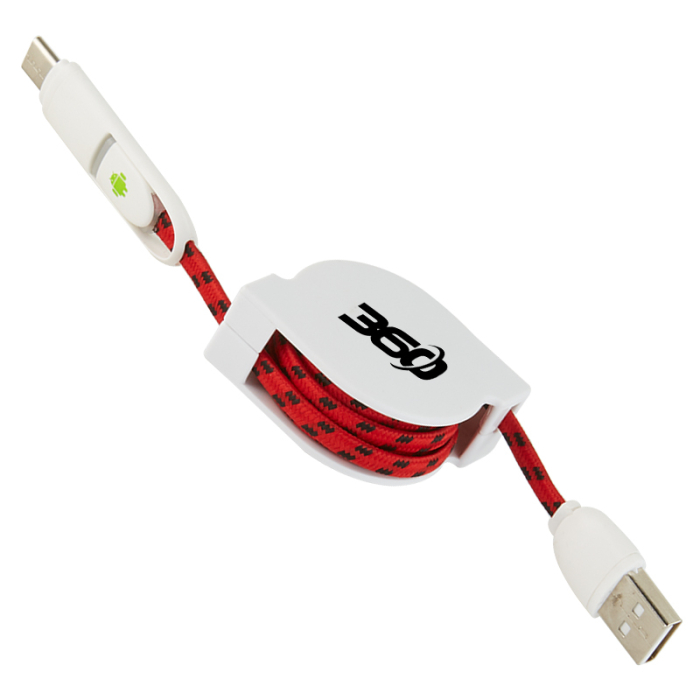 Charge-It™ Custom 3-in-1 Retractable Fabric Cables