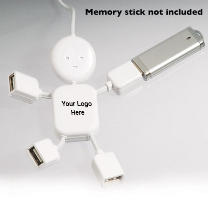 Custom Logo Imprinted Dude Shaped USB 2.0 Hubs