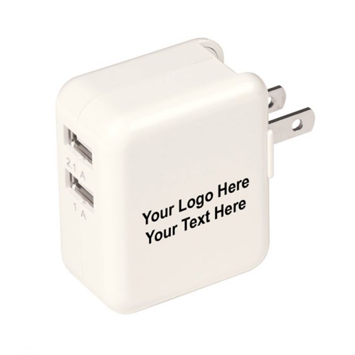 Custom Logo Imprinted UL Listed Dual Port Adapters