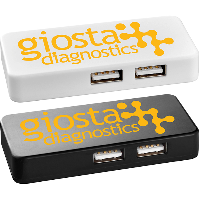 Custom Printed Grid USB Hubs with Dual Cable