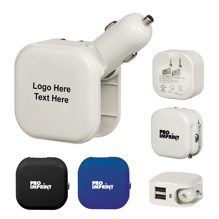 Customized Dual Port UL Listed AC/USB Car Charger