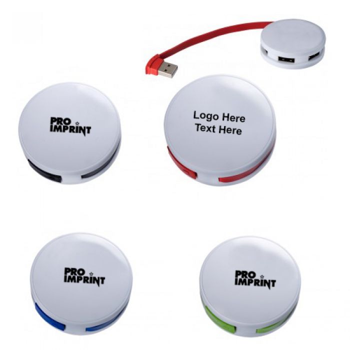 Promotional Logo Round Shape 4 Port USB Hubs