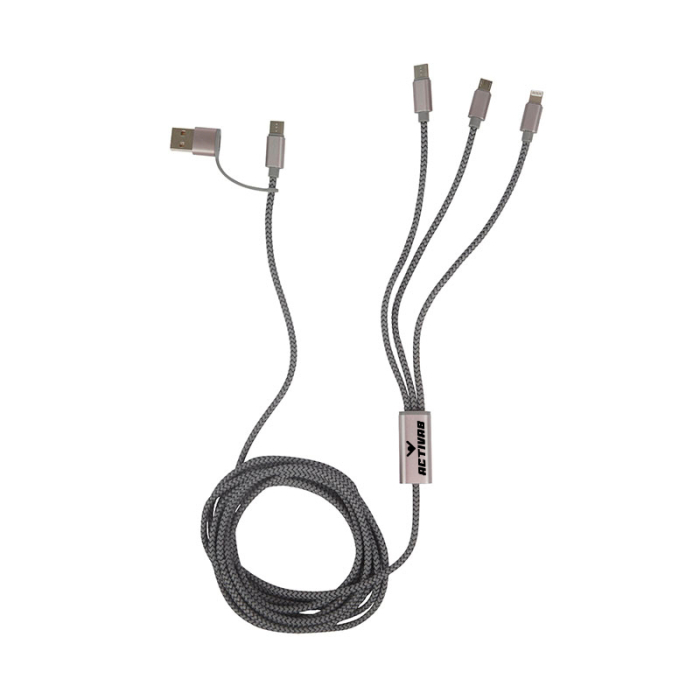 Promotional Virgo 9 ft RPET 5-in-1 Charging Cables
