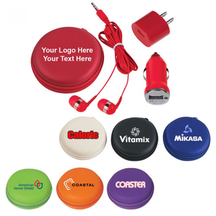 Custom Logo Imprinted 3 in 1 Travel Kit with 7 Colors