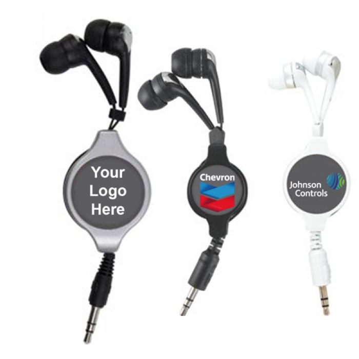 Custom PhotoVision Premium Retractable Hi-Fi Earbuds