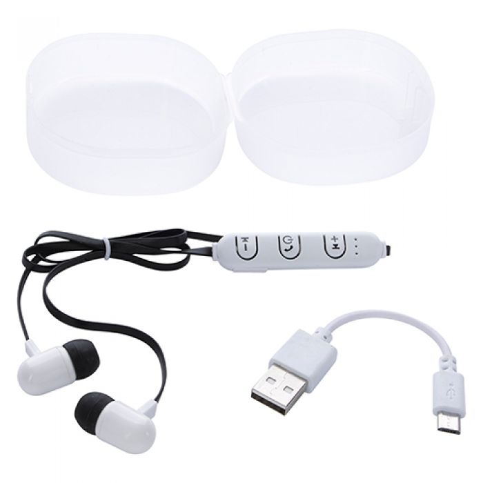 Custom Printed Wireless Earbuds in Frosted Travel Cases