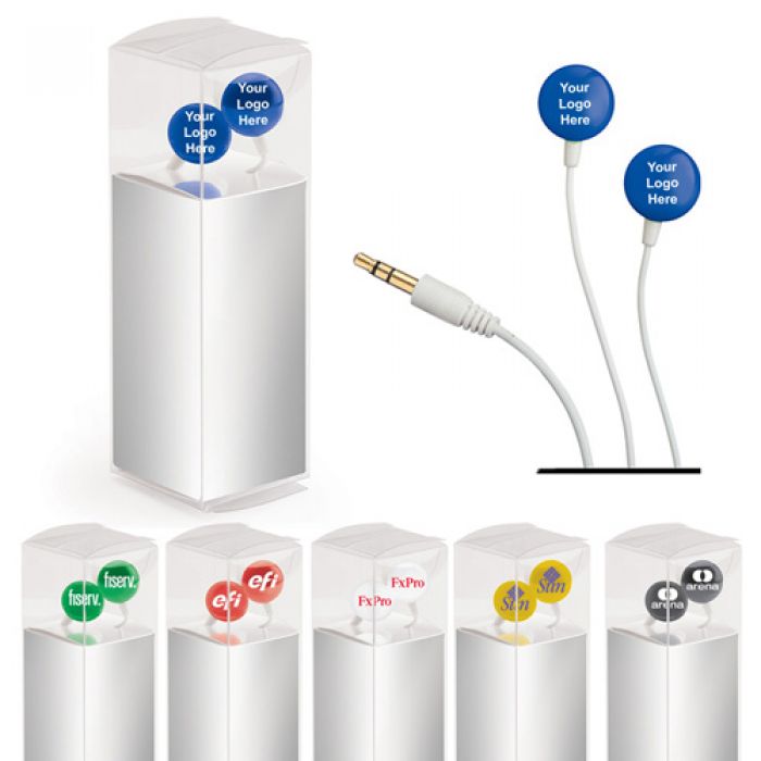 Customized Round Candy Shape Earbuds with 6 Colors