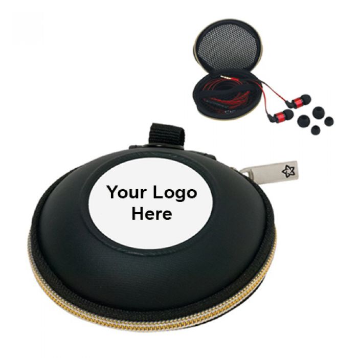 Promotional Flat Cable Ear Buds with Microphone