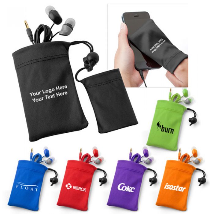 Promotional Logo Jellybean Shaped Earbuds with 6 Colors