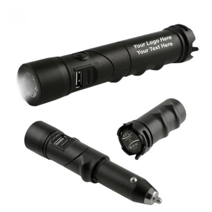 Custom 2-In-1 Dynamo Power Banks with Flashlight