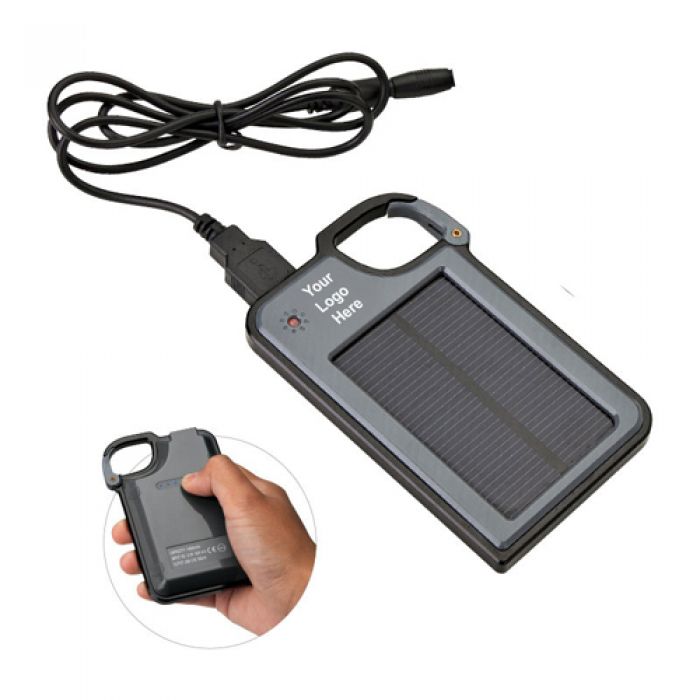 Customized Portable Solar Chargers with Carabiner Clip-1250 mAh