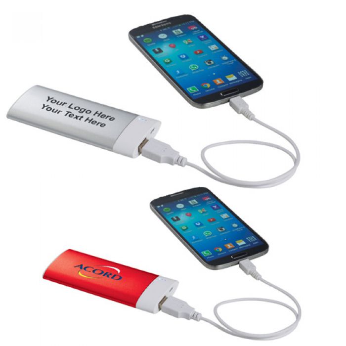 Logo Imprinted Arc Chargers with 2 Colors-3000 mAh