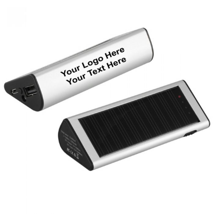 Logo Imprinted Solar Power Banks-2200 mAh