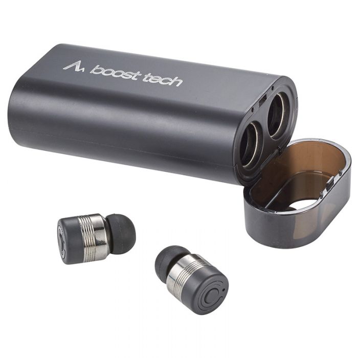 Personalized Light Up Logo TruWireless Earbuds with UL Power Banks